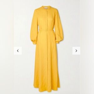 Gabriela Hearst belted yellow dress